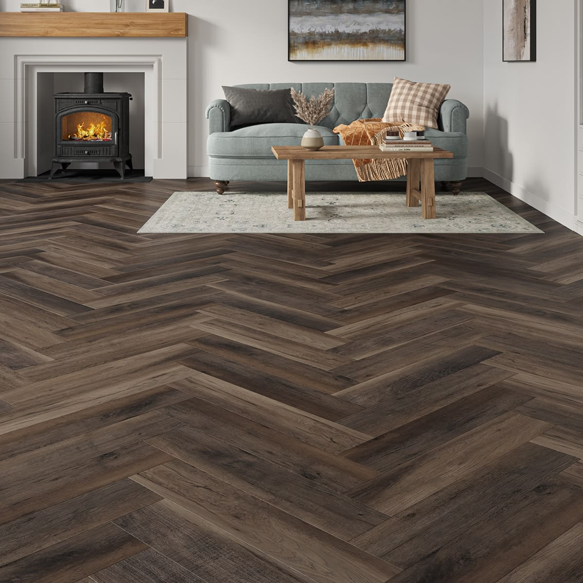 LVT Glue Down Fitting Service per sq2 (Herringbone)